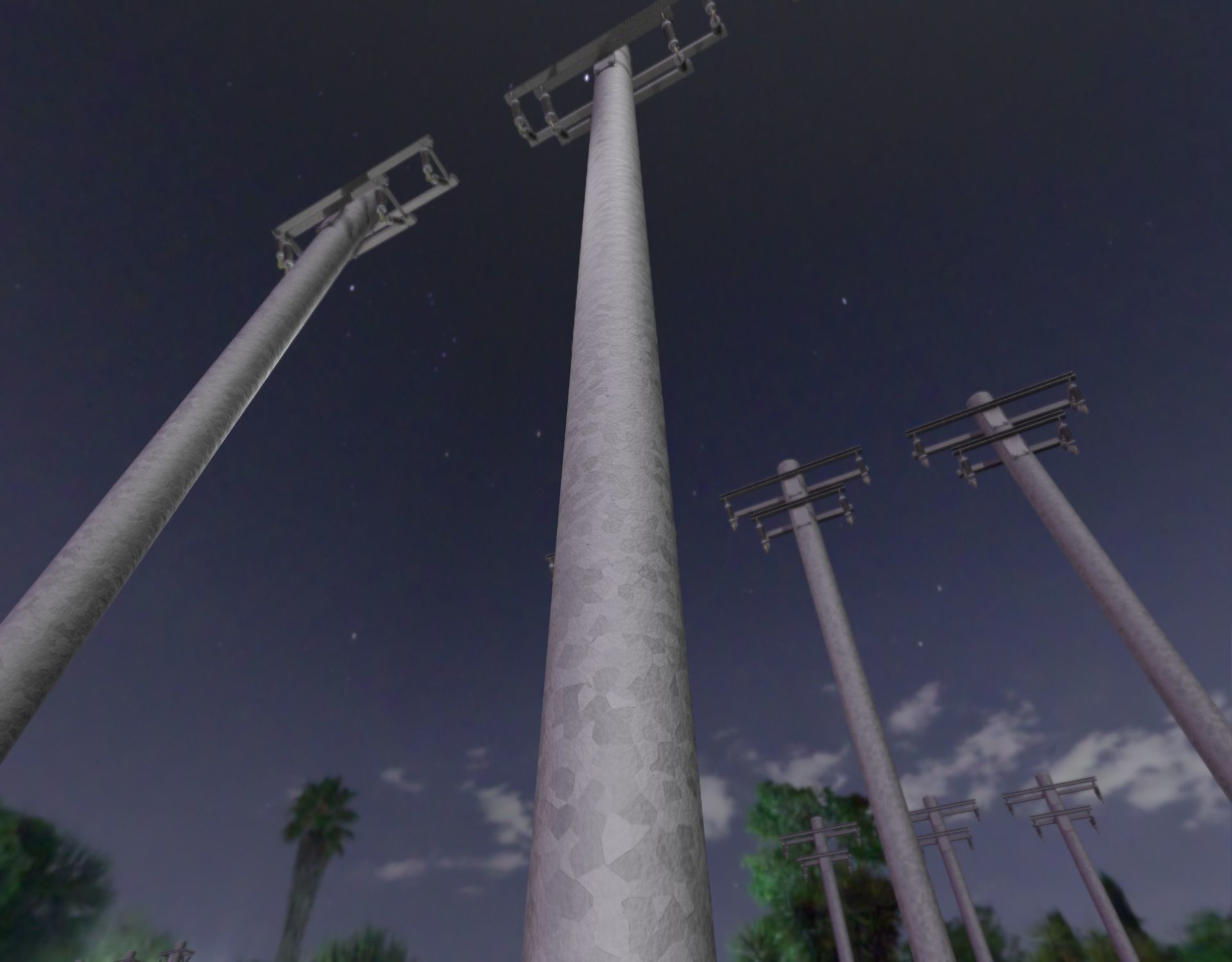 Steel power pole without ladder - Objekt  065 Low-poly 3D model_35