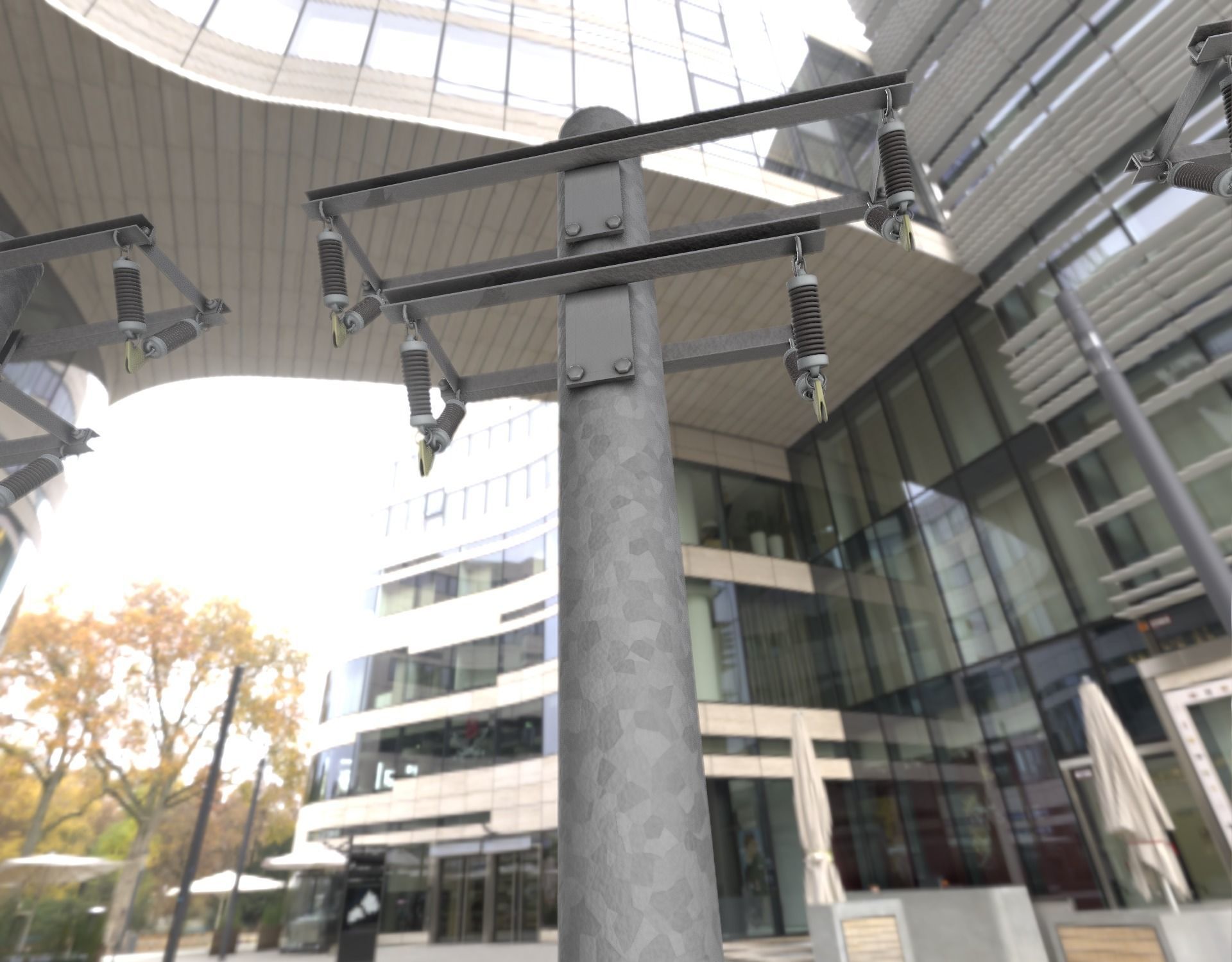 Steel power pole without ladder - Objekt  065 Low-poly 3D model_20