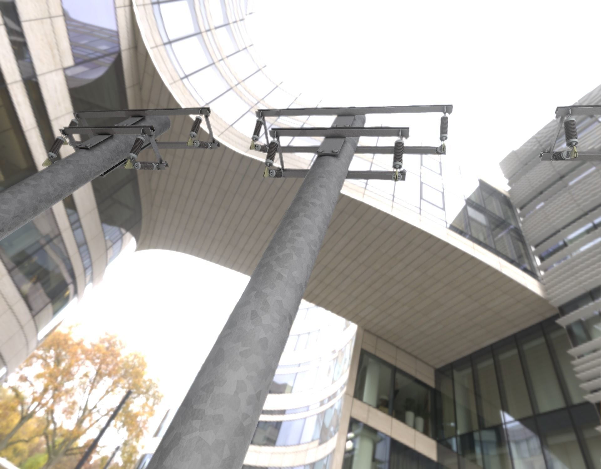 Steel power pole without ladder - Objekt  065 Low-poly 3D model_42