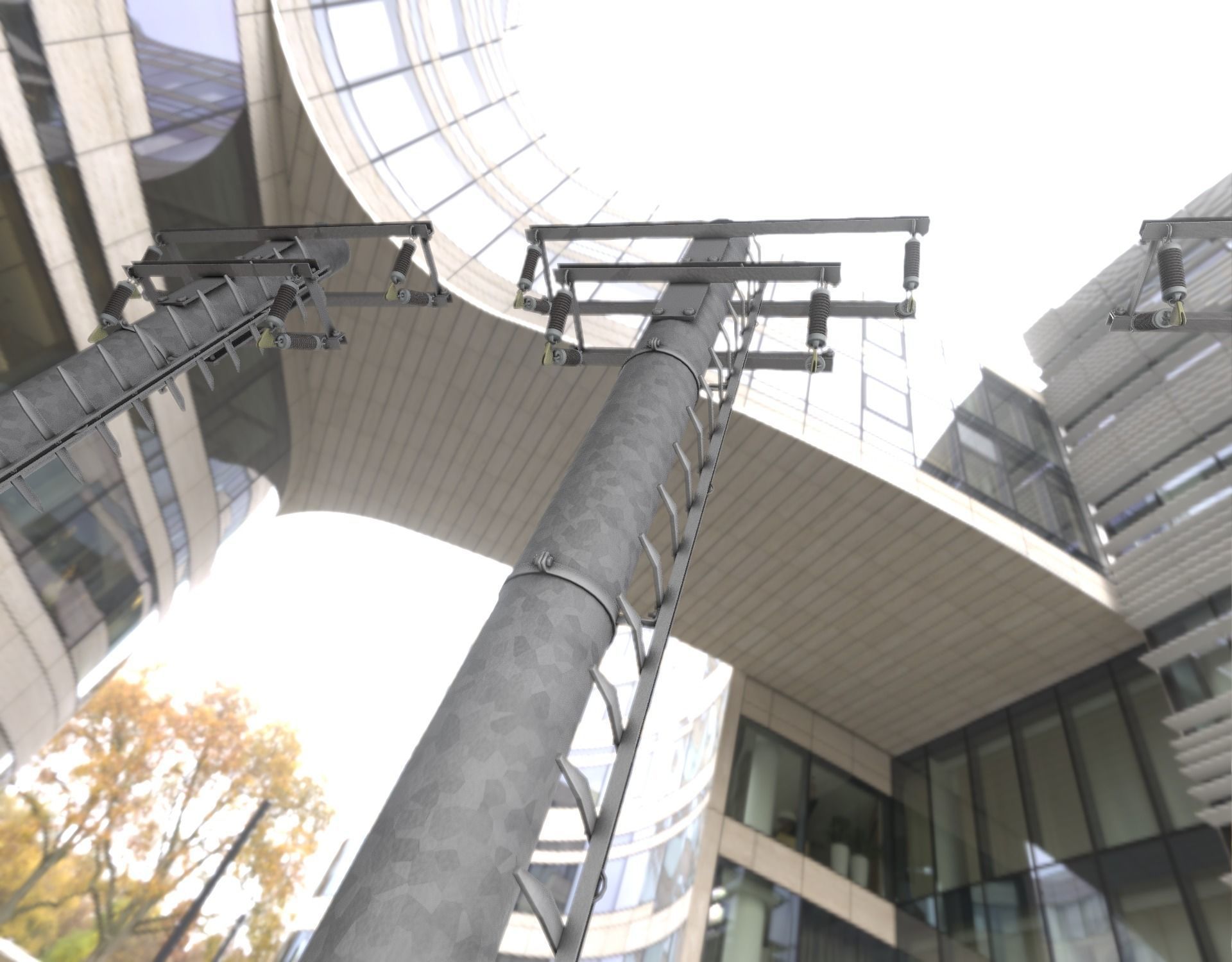 Steel power pole with ladder - Objekt 066 Low-poly 3D model_42