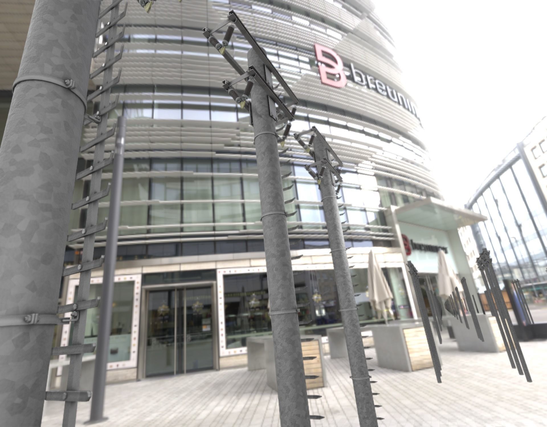 Steel power pole with ladder - Objekt 066 Low-poly 3D model_14