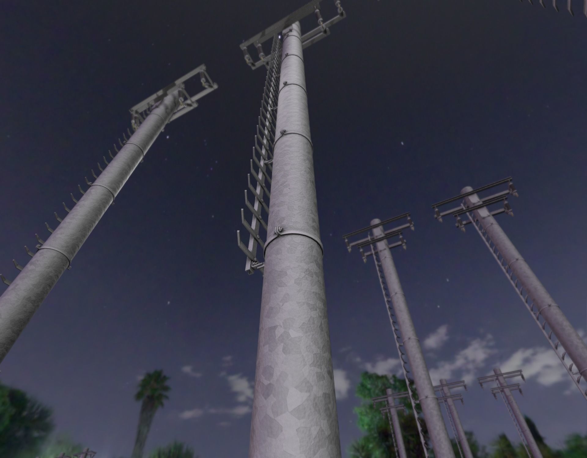 Steel power pole with ladder - Objekt 066 Low-poly 3D model_35