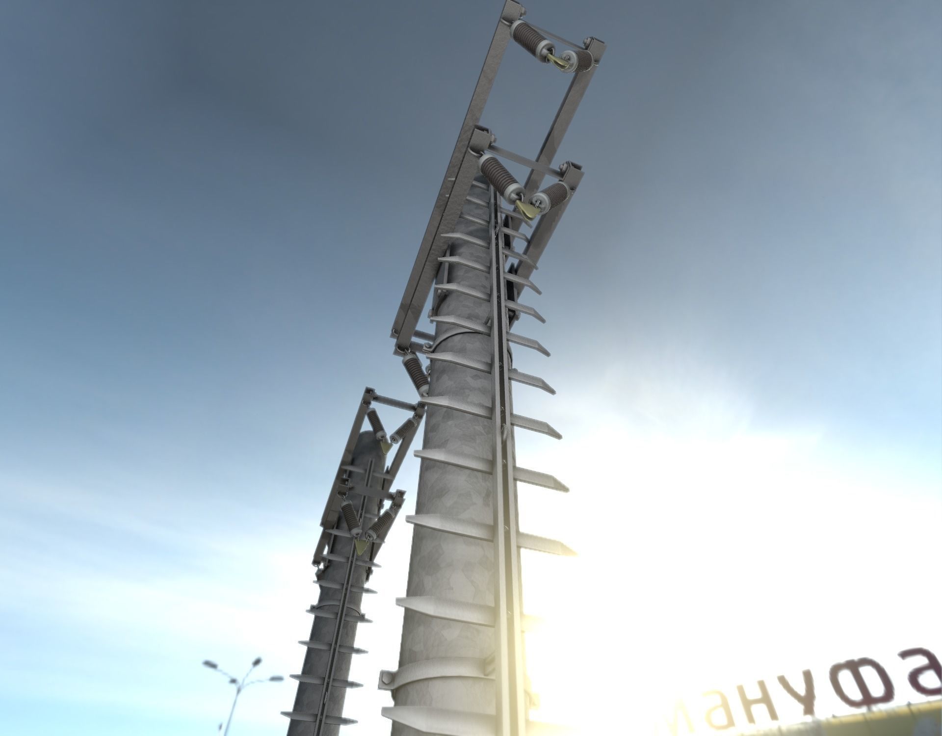 Steel power pole with ladder - Objekt 066 Low-poly 3D model_31