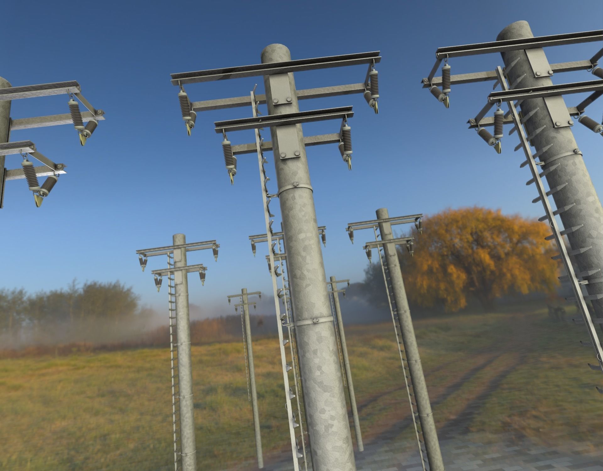 Steel power pole with ladder - Objekt 066 Low-poly 3D model_37