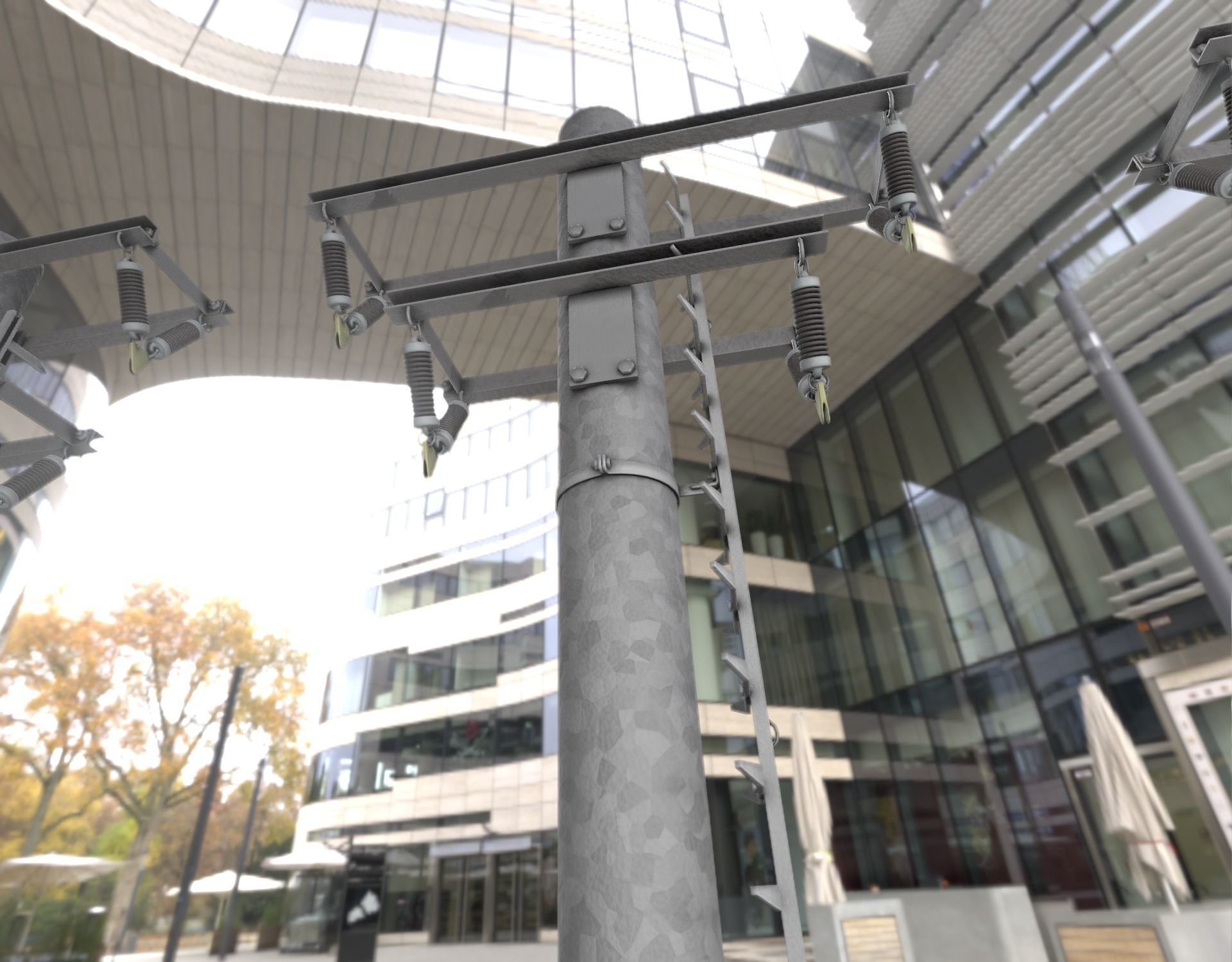 Steel power pole with ladder - Objekt 066 Low-poly 3D model_20