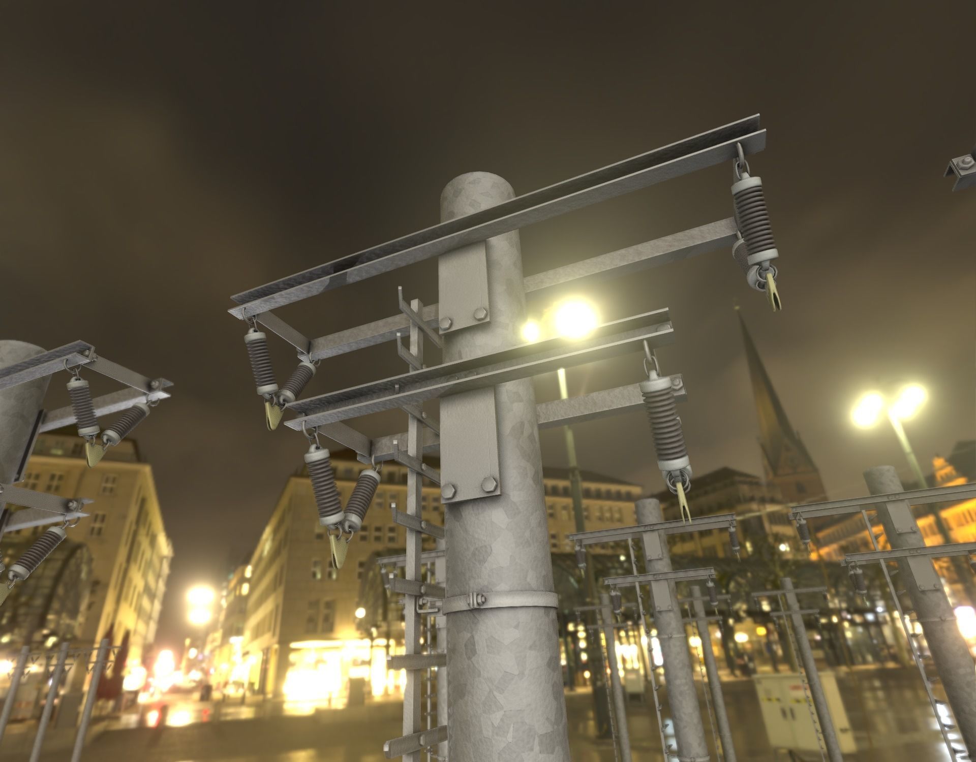 Steel power pole with ladder - Objekt 066 Low-poly 3D model_36