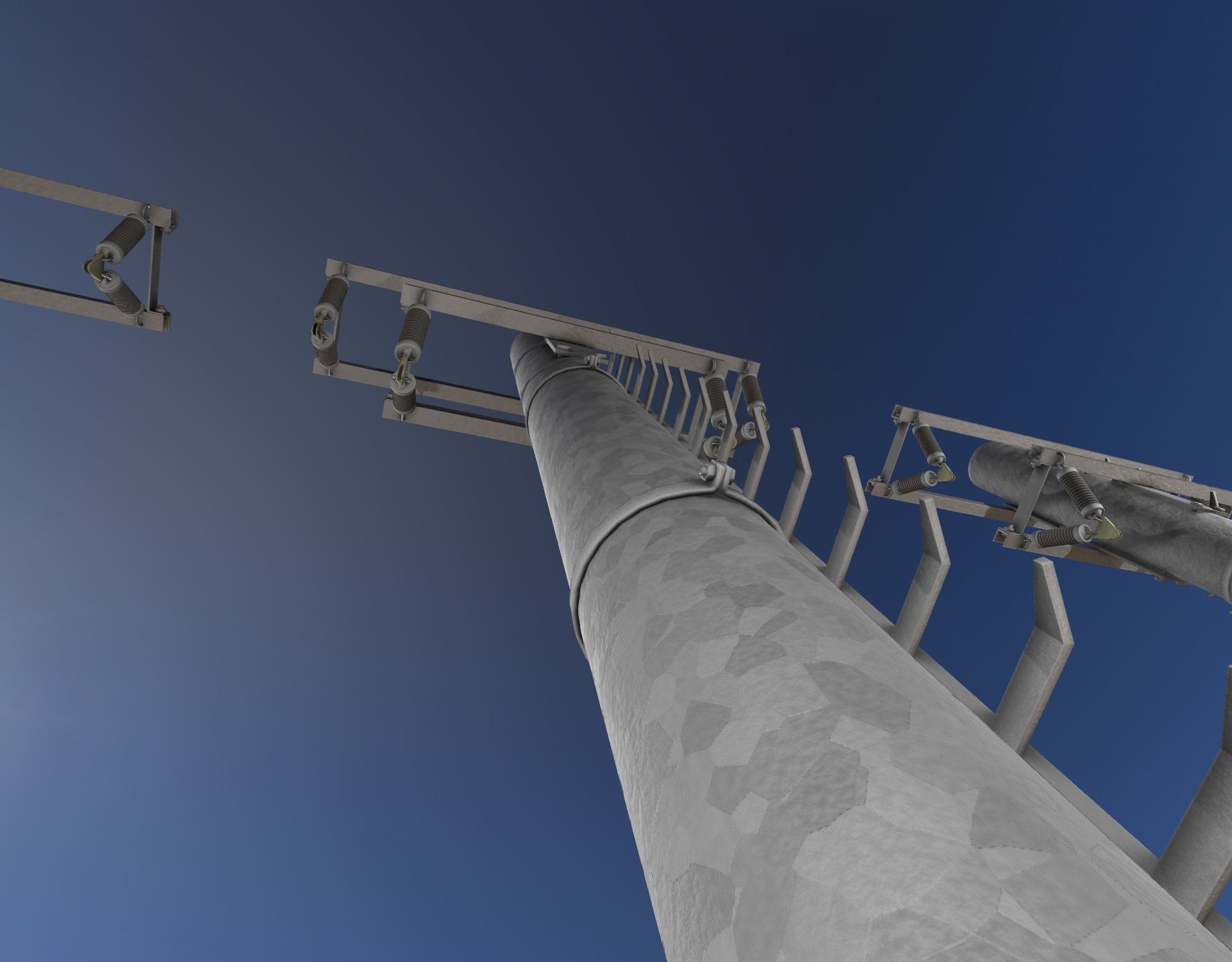 Steel power pole with ladder - Objekt 066 Low-poly 3D model_41
