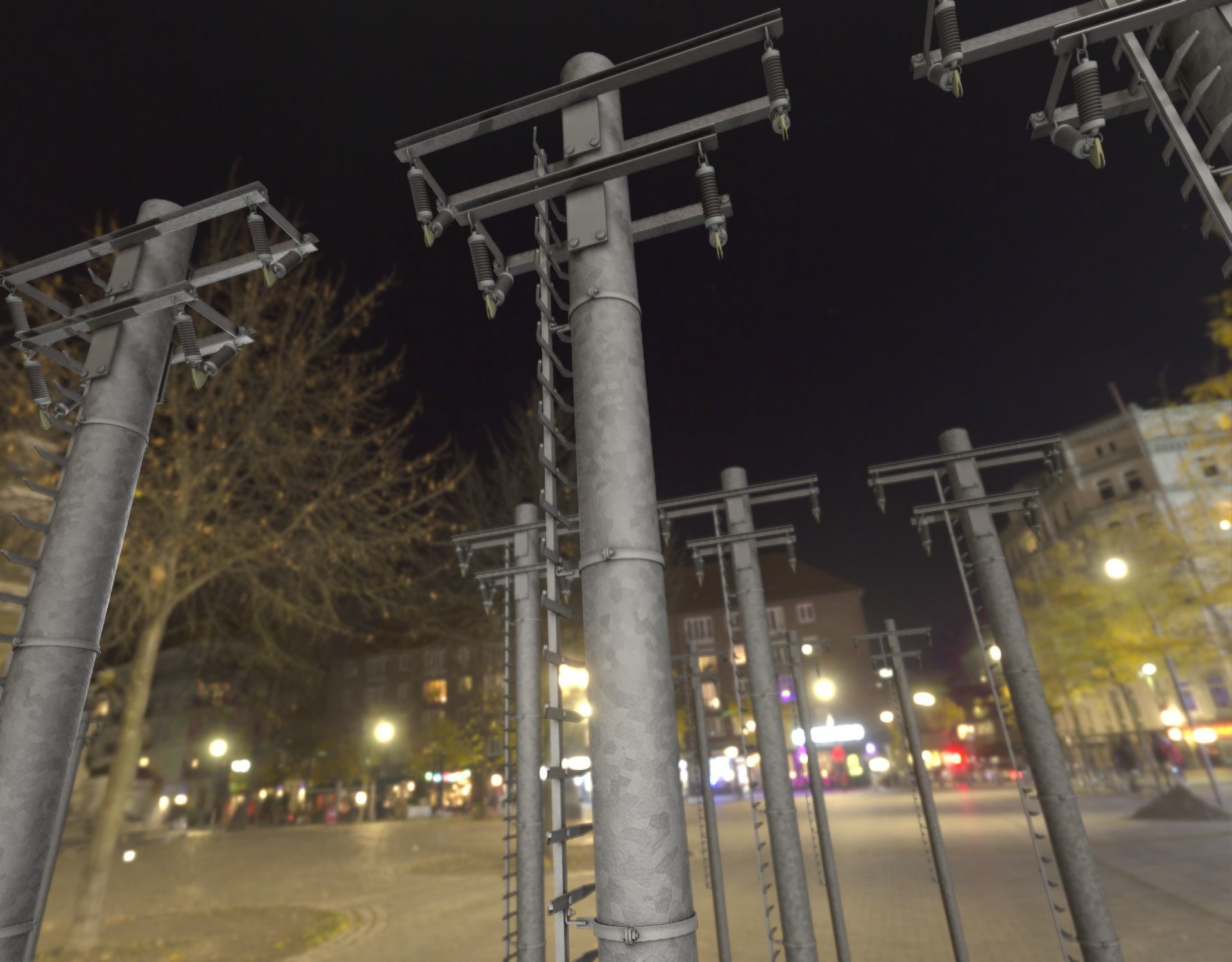 Steel power pole with ladder - Objekt 066 Low-poly 3D model_34