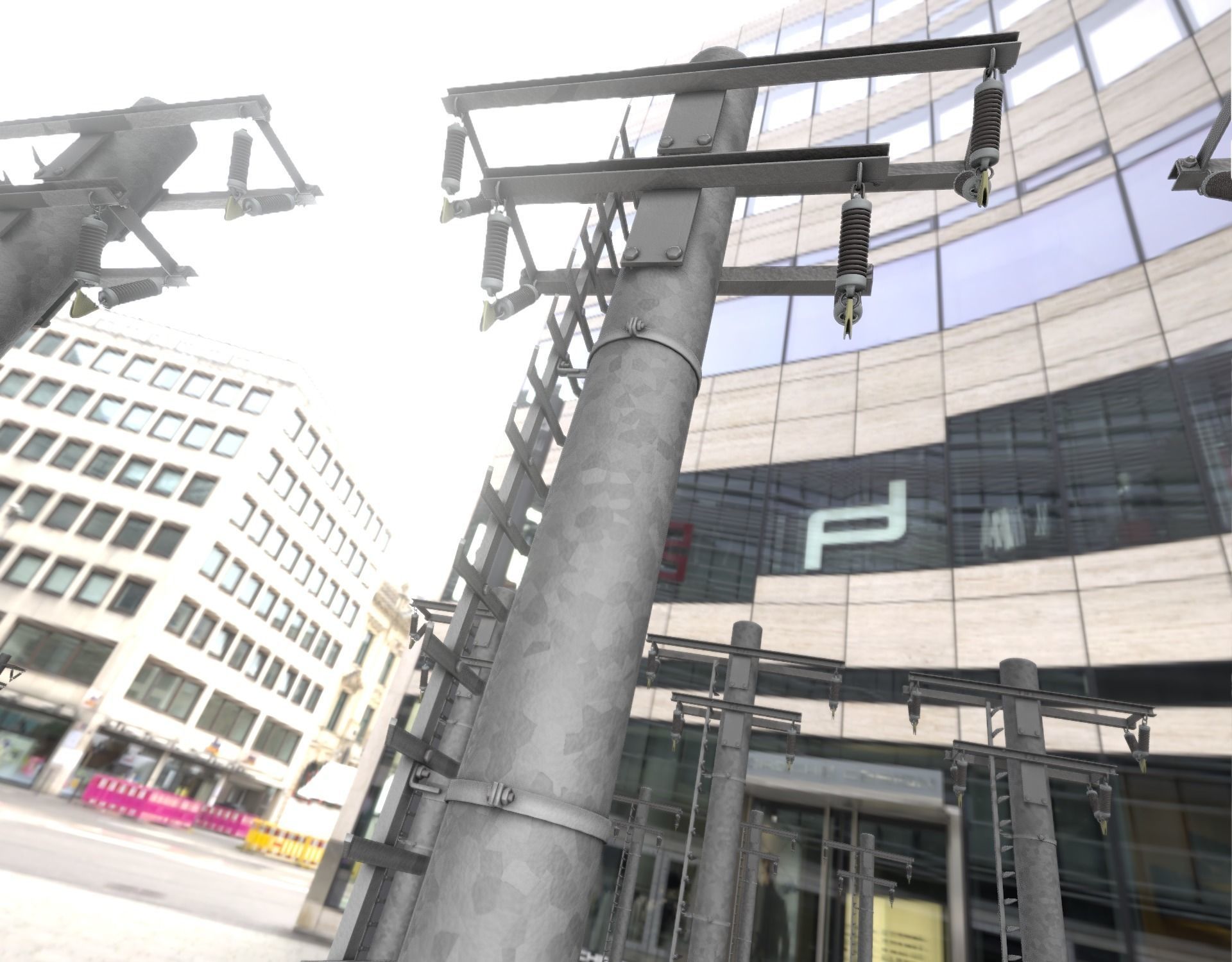 Steel power pole with ladder - Objekt 066 Low-poly 3D model_50