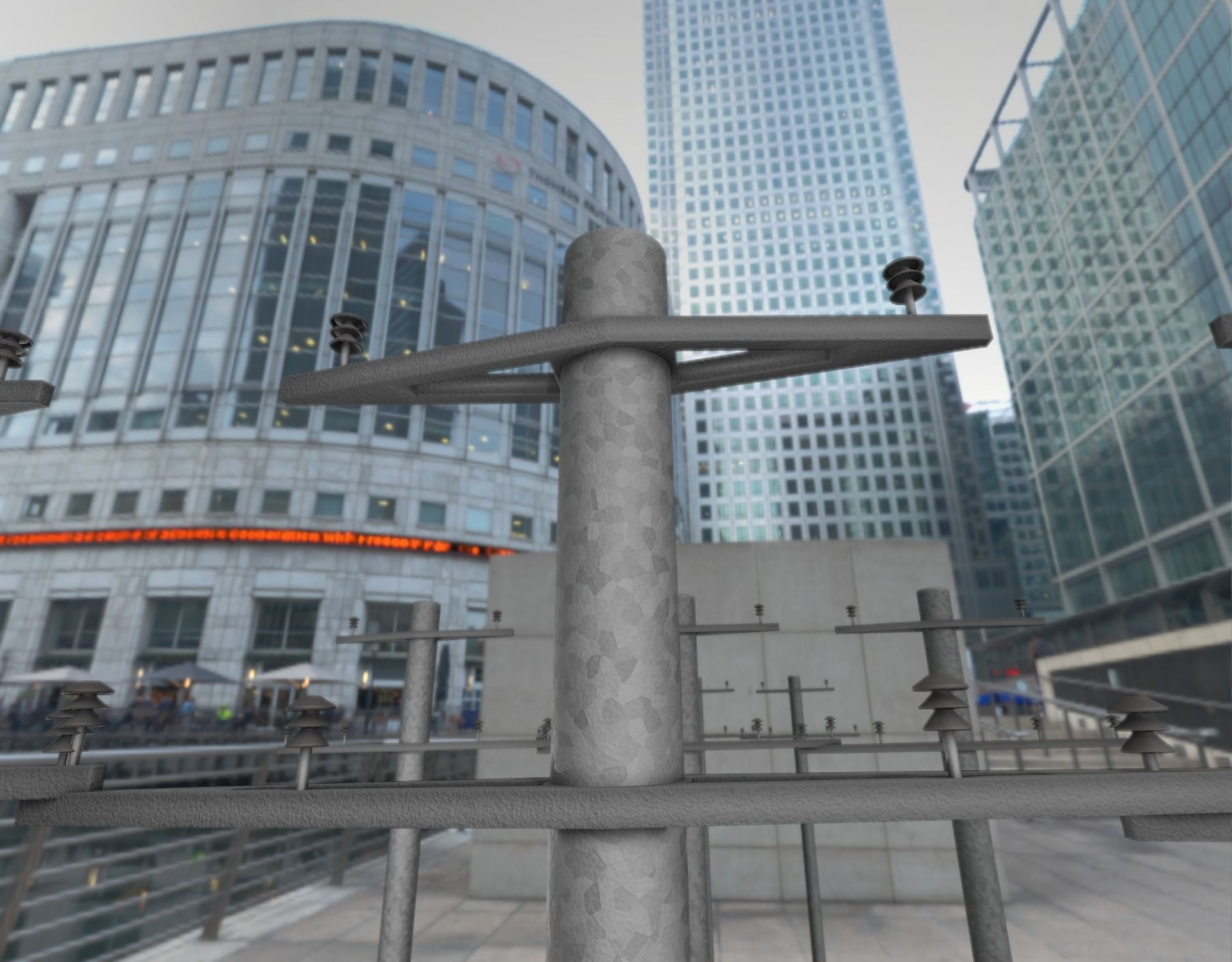 Iron power pole without ladder - Objekt  067 Low-poly 3D model_5