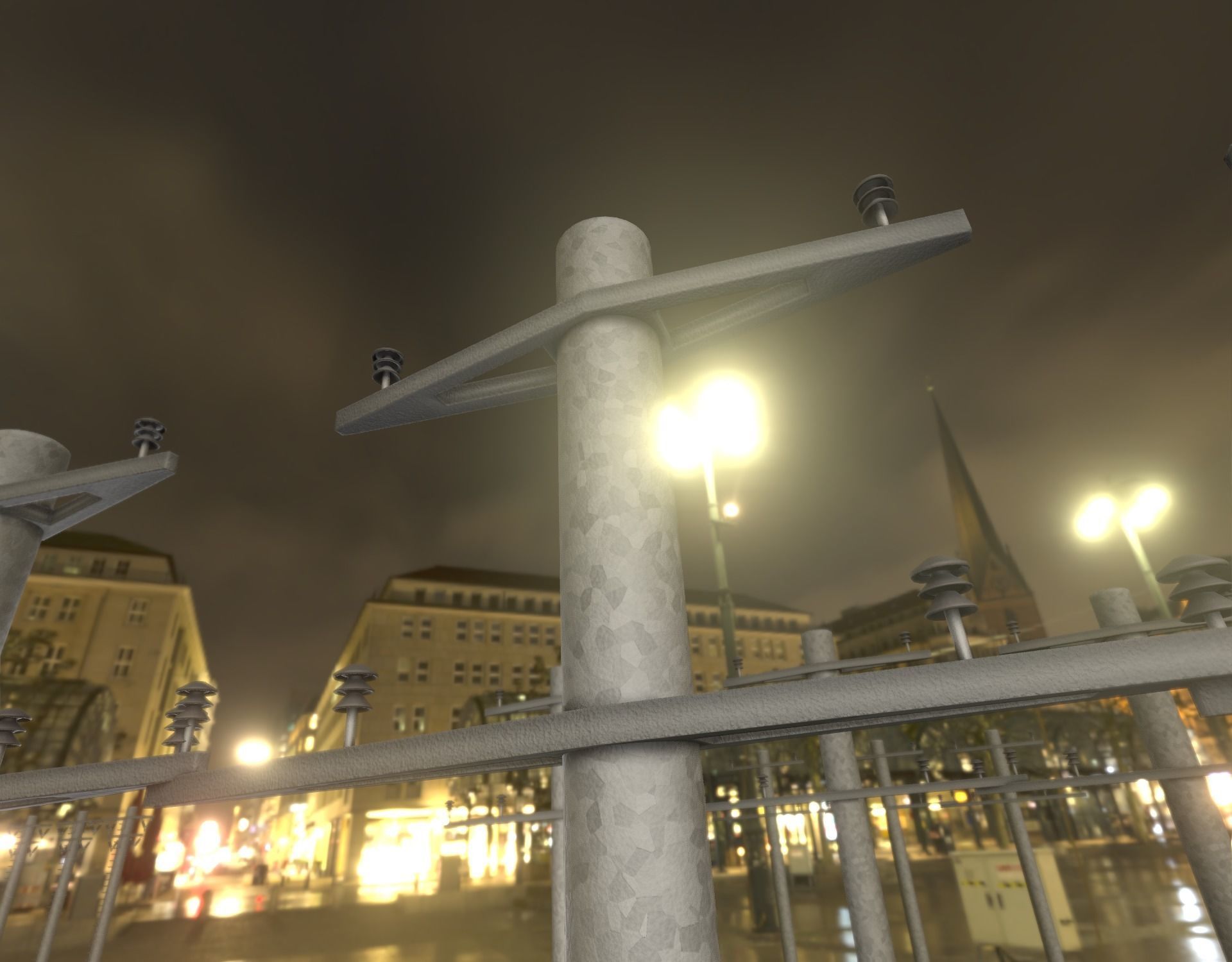 Iron power pole without ladder - Objekt  067 Low-poly 3D model_36