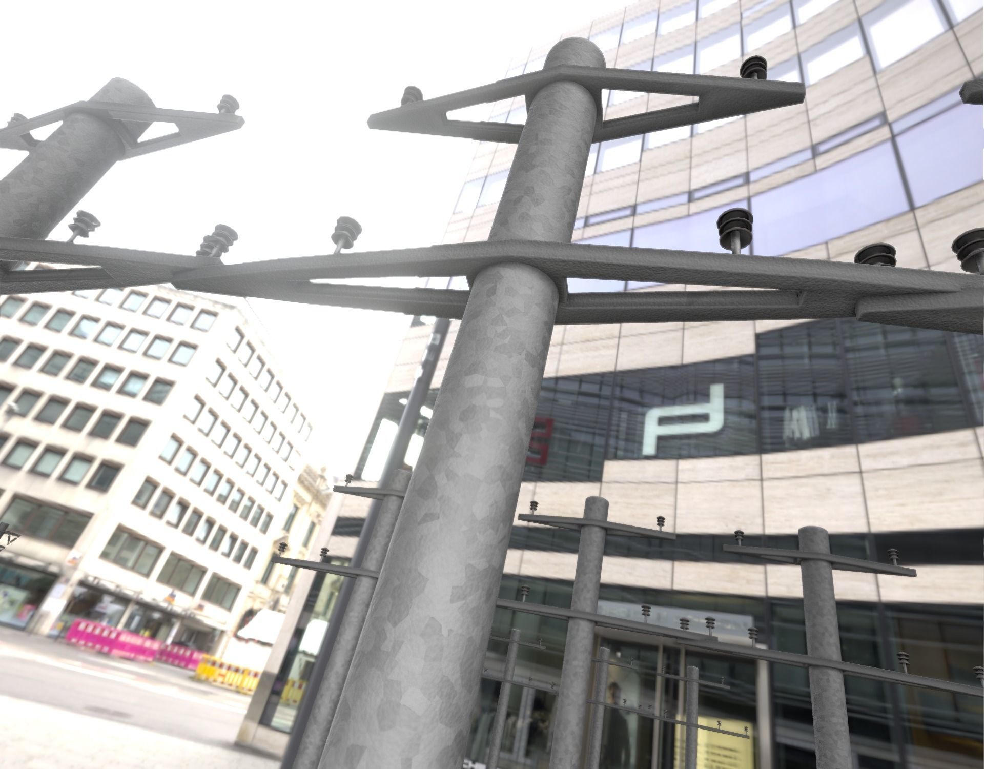 Iron power pole without ladder - Objekt  067 Low-poly 3D model_50