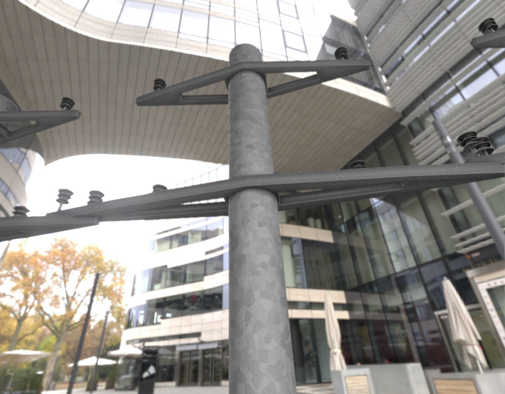 Iron power pole without ladder - Objekt  067 Low-poly 3D model_20