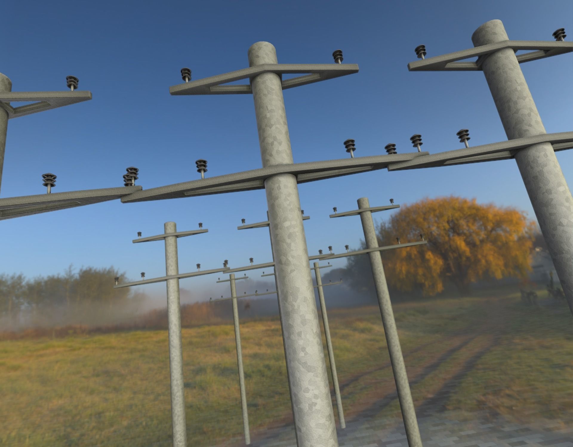 Iron power pole without ladder - Objekt  067 Low-poly 3D model_37