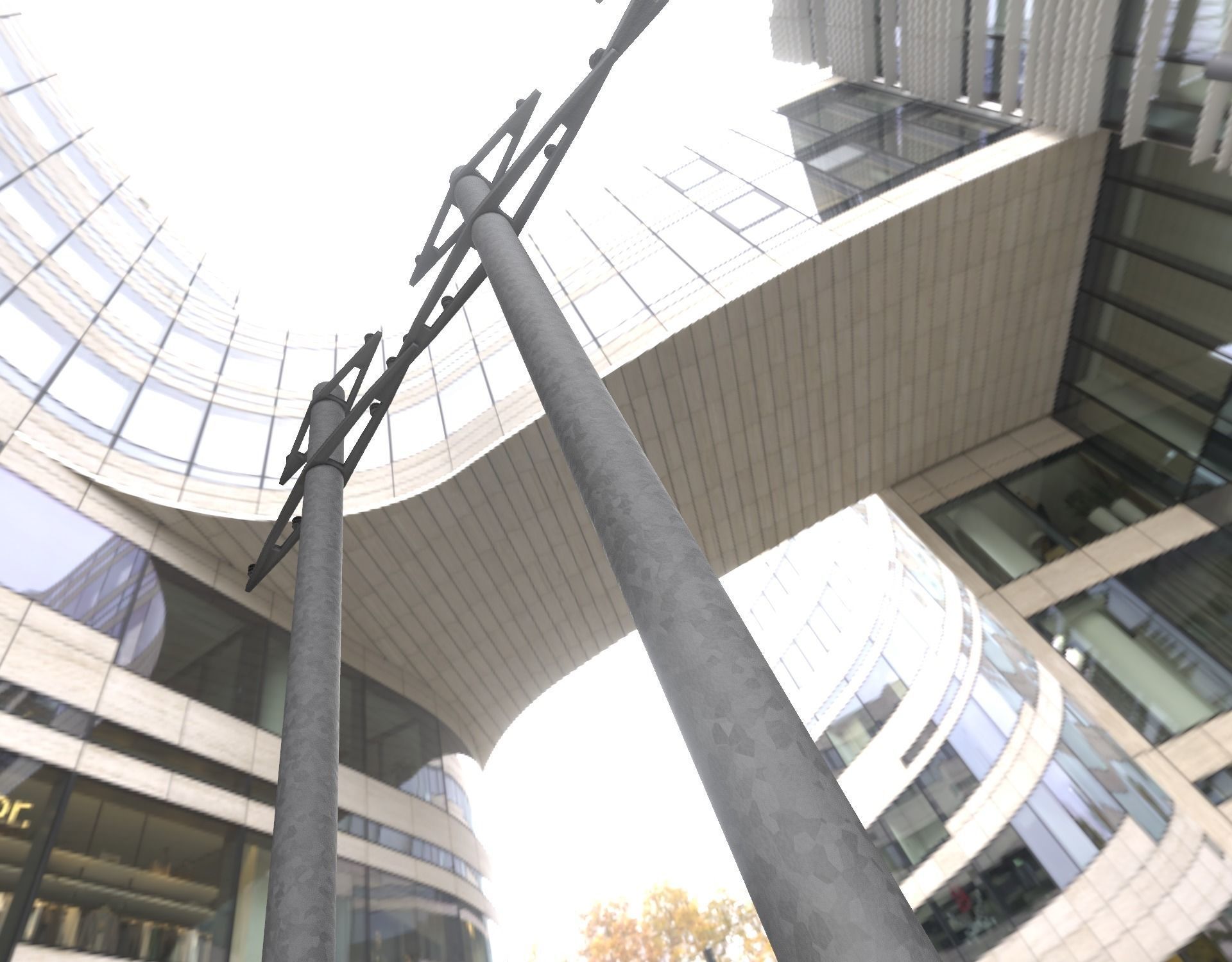 Iron power pole without ladder - Objekt  067 Low-poly 3D model_27