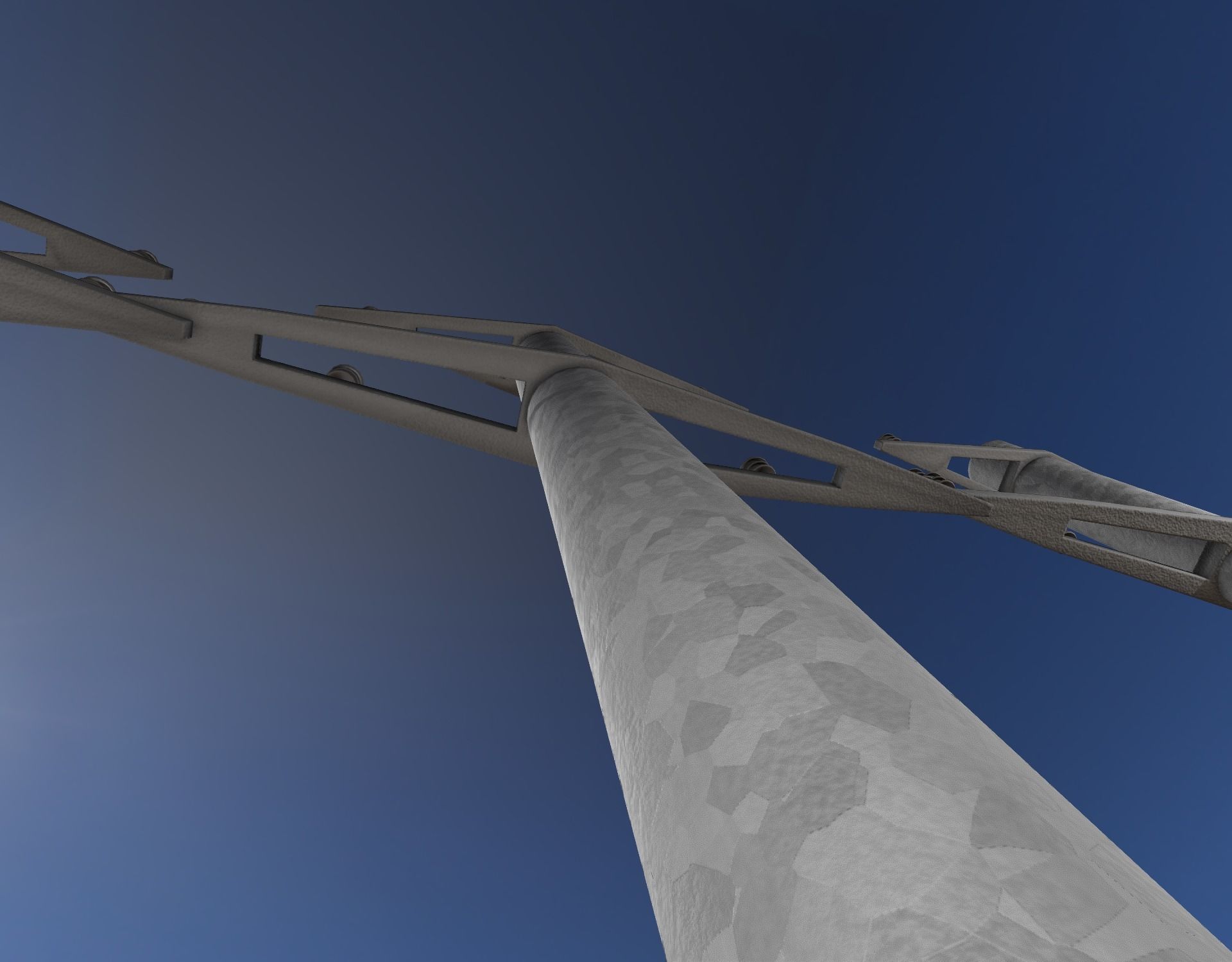 Iron power pole without ladder - Objekt  067 Low-poly 3D model_41