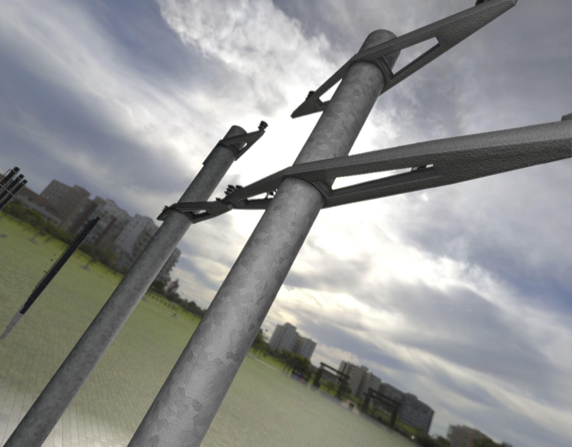 Iron power pole without ladder - Objekt  067 Low-poly 3D model_30