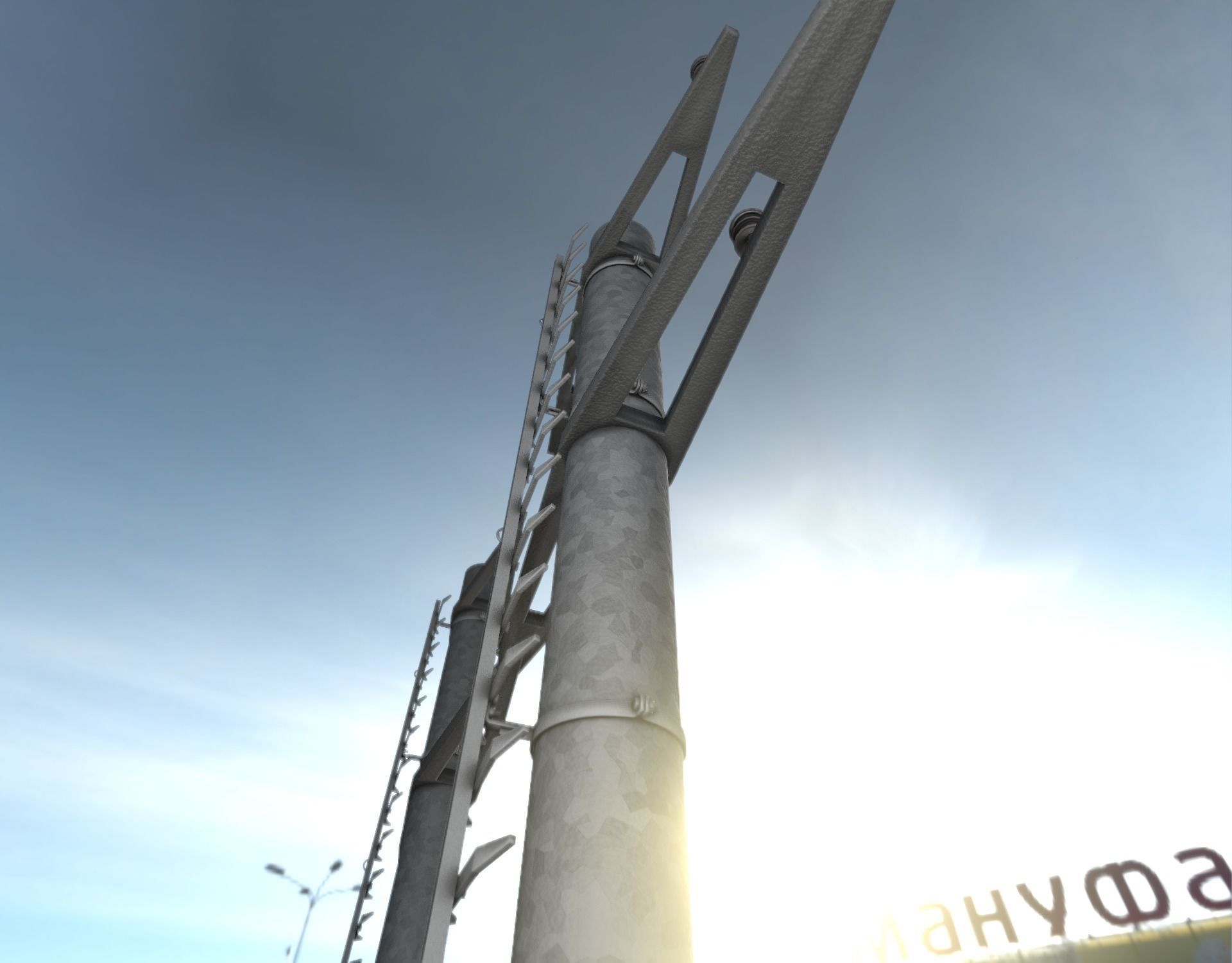 Steel power pole with ladder - Objekt 068 Low-poly 3D model_31