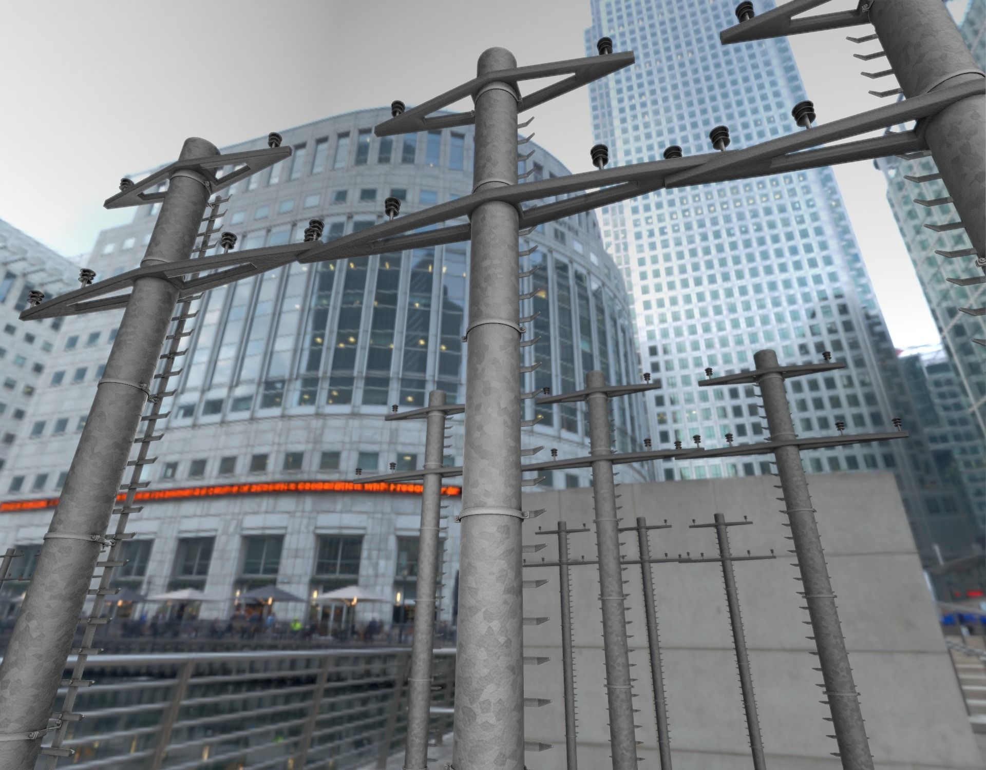 Steel power pole with ladder - Objekt 068 Low-poly 3D model_11