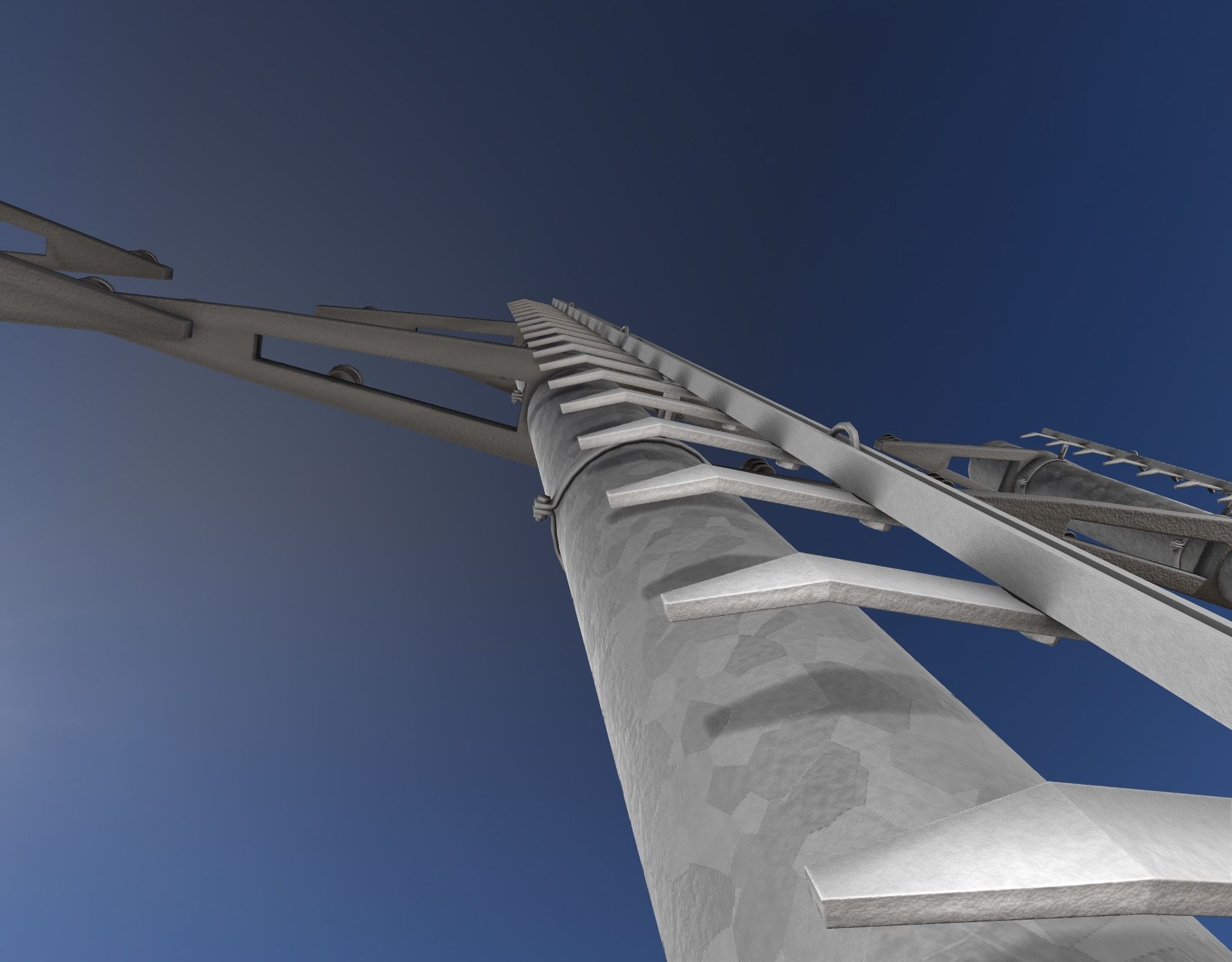 Steel power pole with ladder - Objekt 068 Low-poly 3D model_41