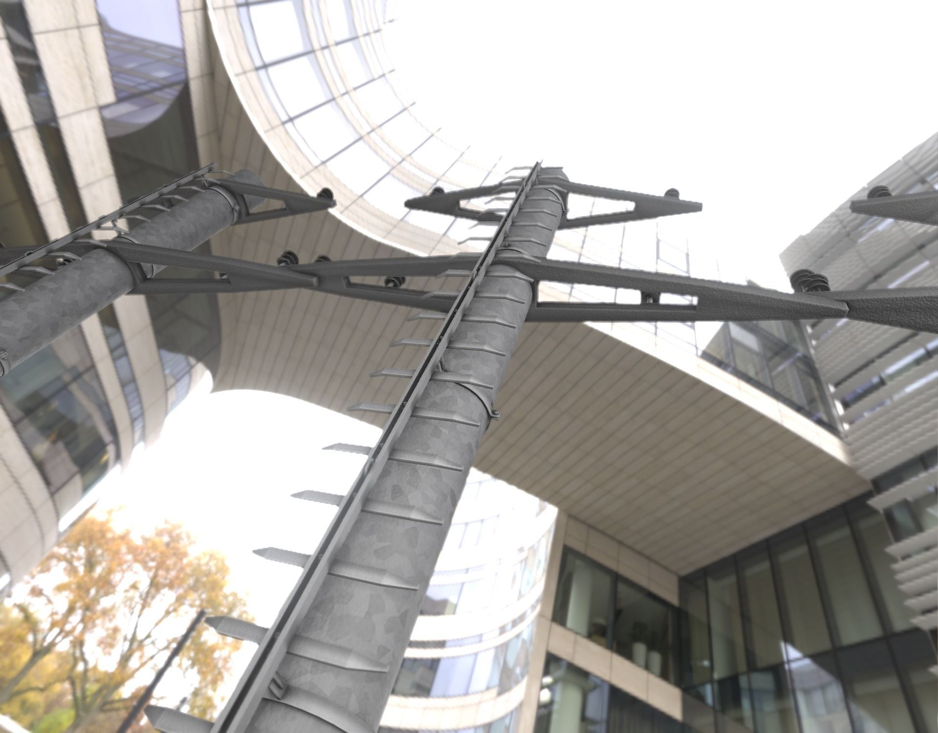 Steel power pole with ladder - Objekt 068 Low-poly 3D model_42