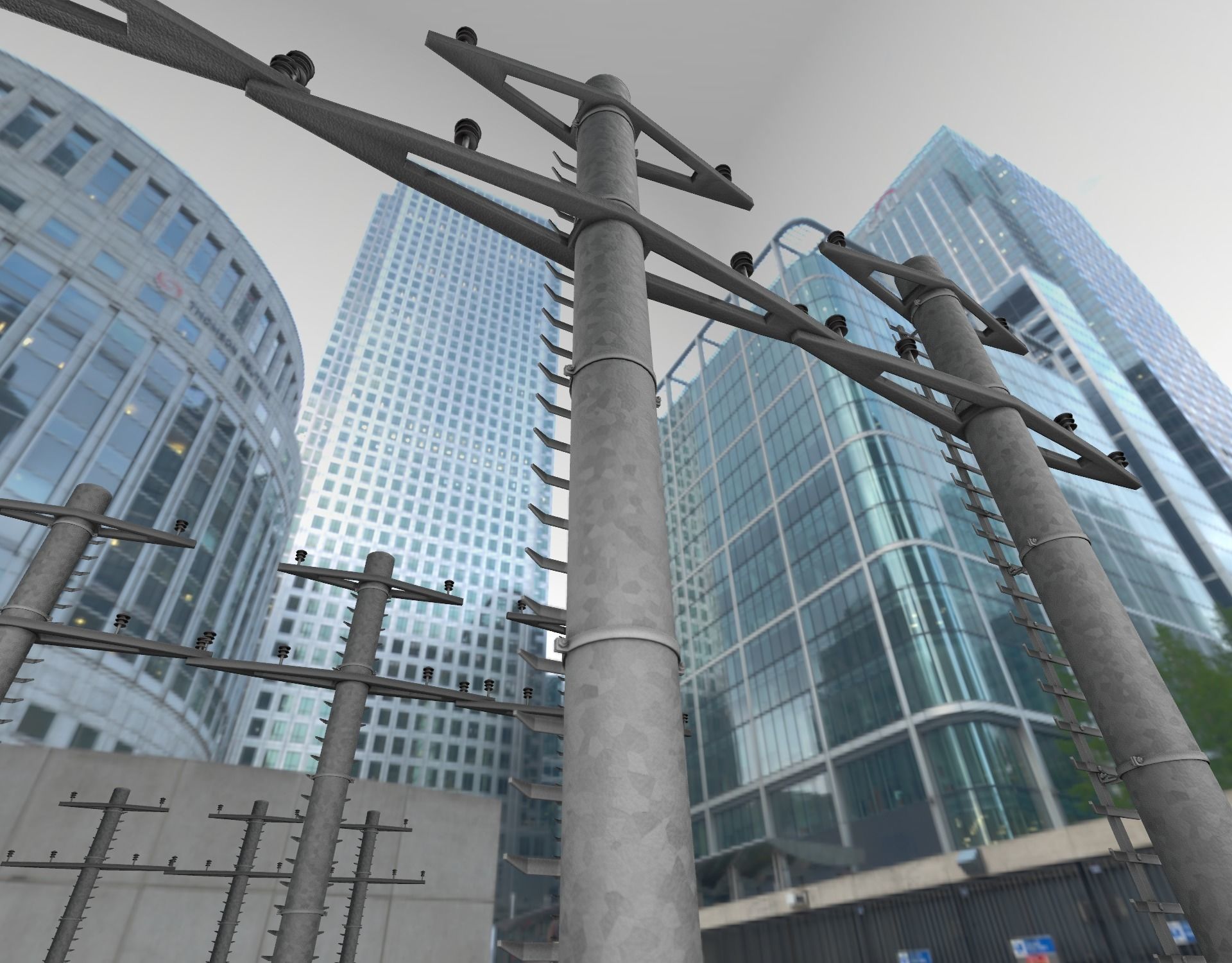 Steel power pole with ladder - Objekt 068 Low-poly 3D model_39