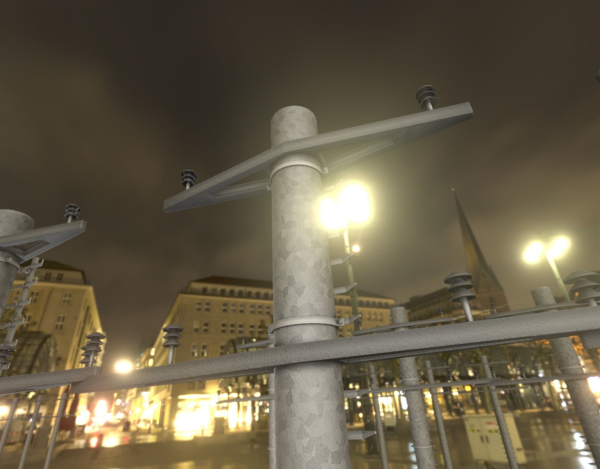 Steel power pole with ladder - Objekt 068 Low-poly 3D model_36