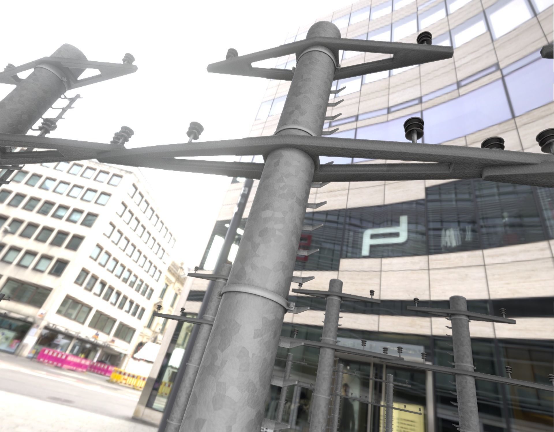 Steel power pole with ladder - Objekt 068 Low-poly 3D model_50