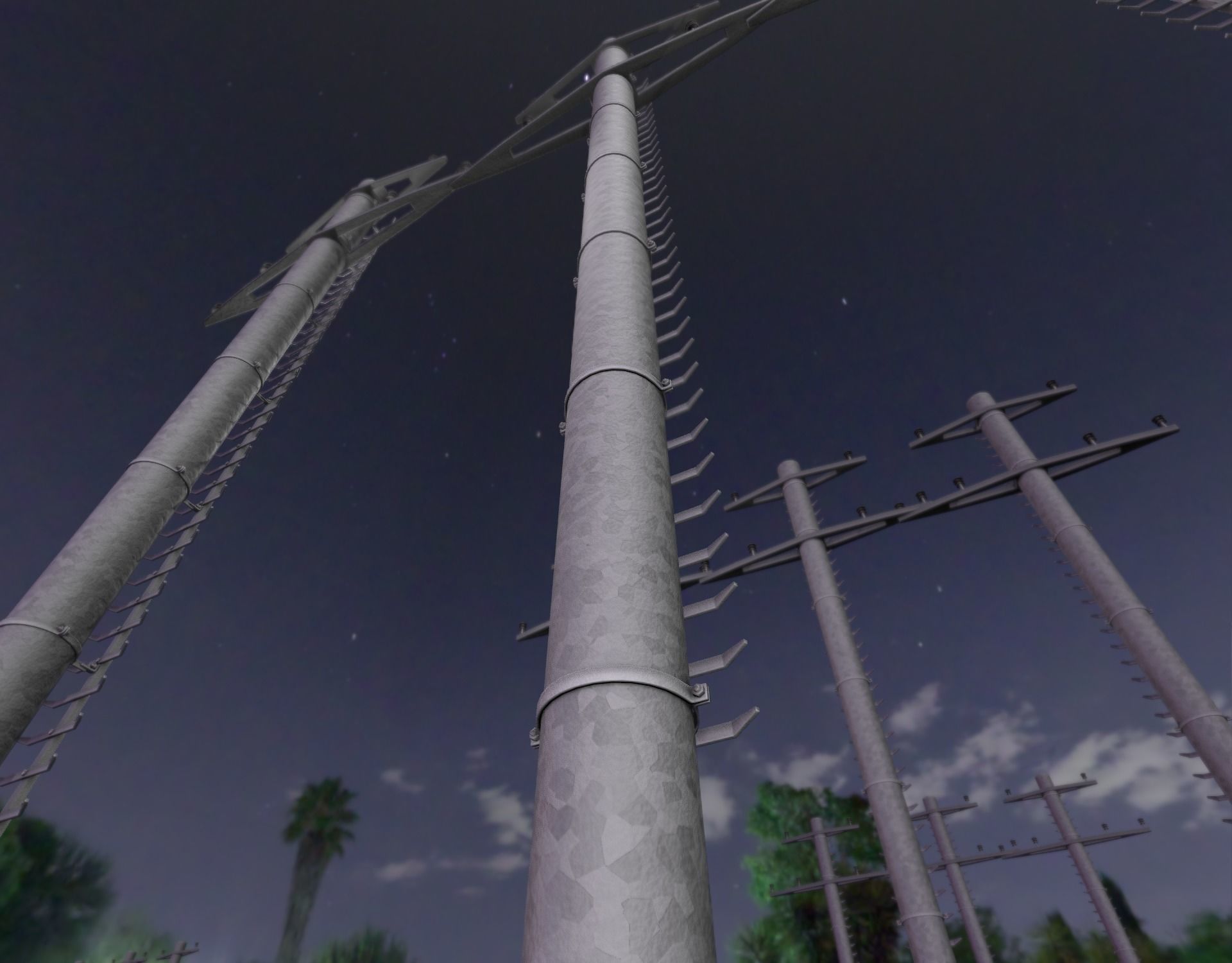 Steel power pole with ladder - Objekt 068 Low-poly 3D model_35
