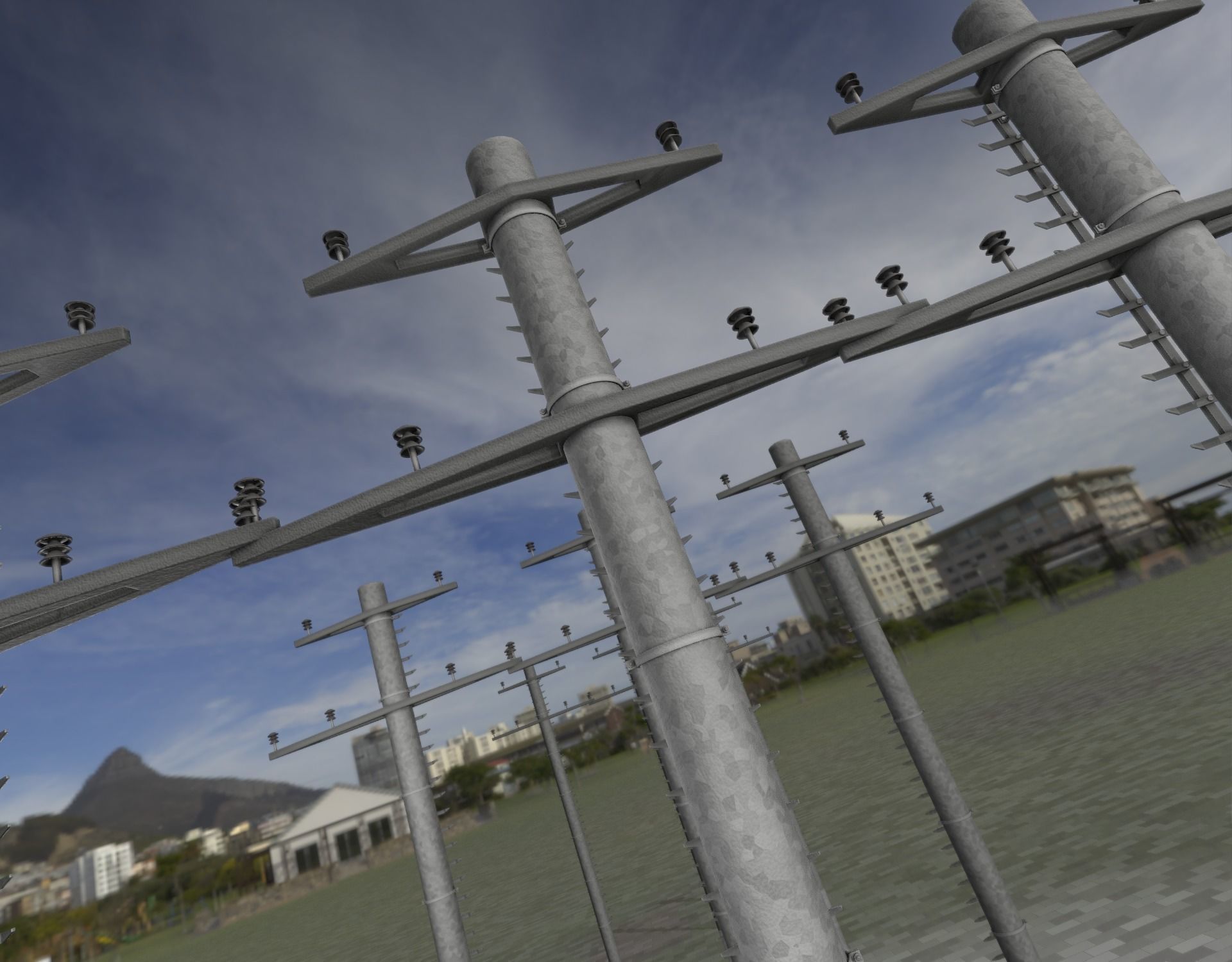 Steel power pole with ladder - Objekt 068 Low-poly 3D model_26
