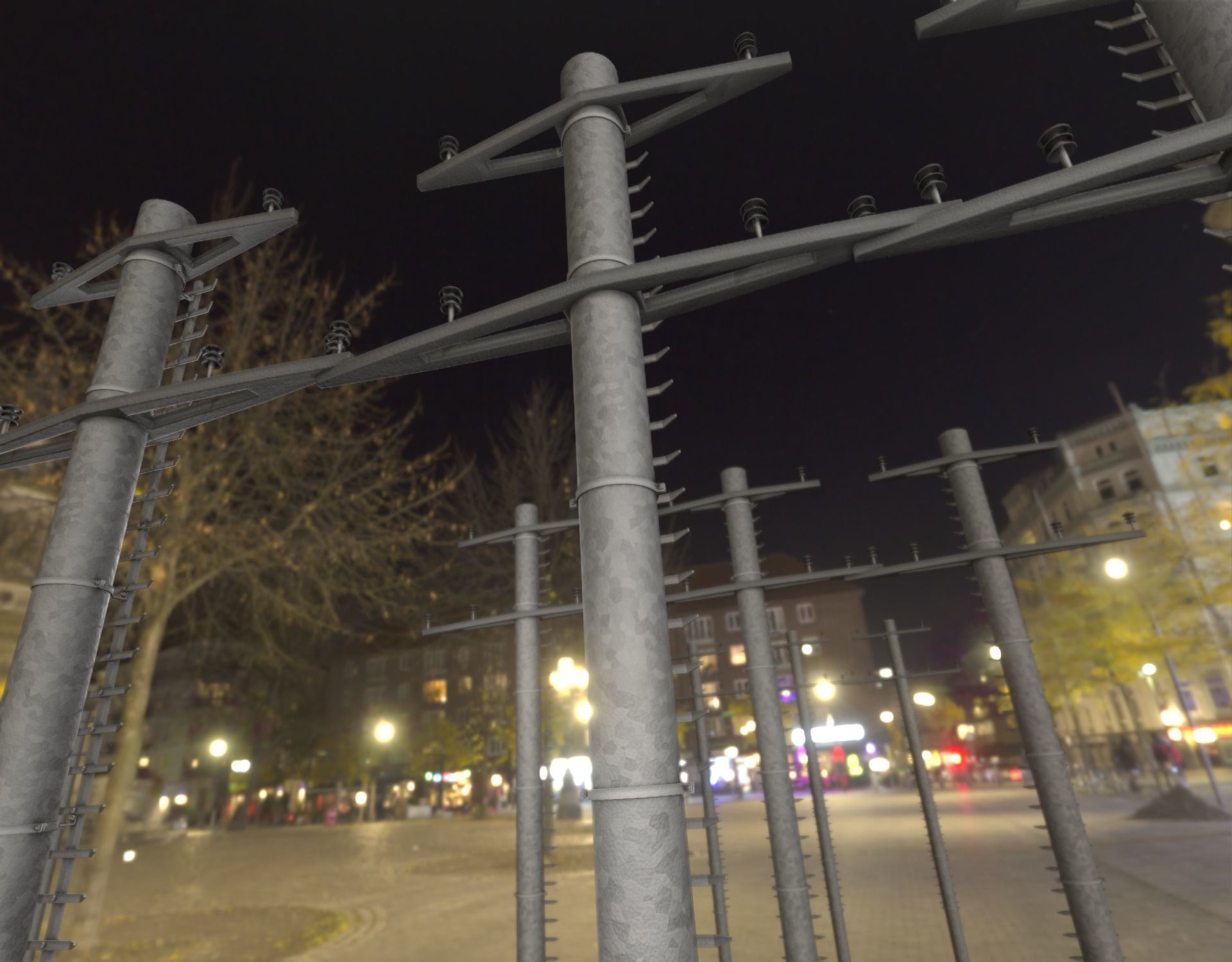 Steel power pole with ladder - Objekt 068 Low-poly 3D model_34