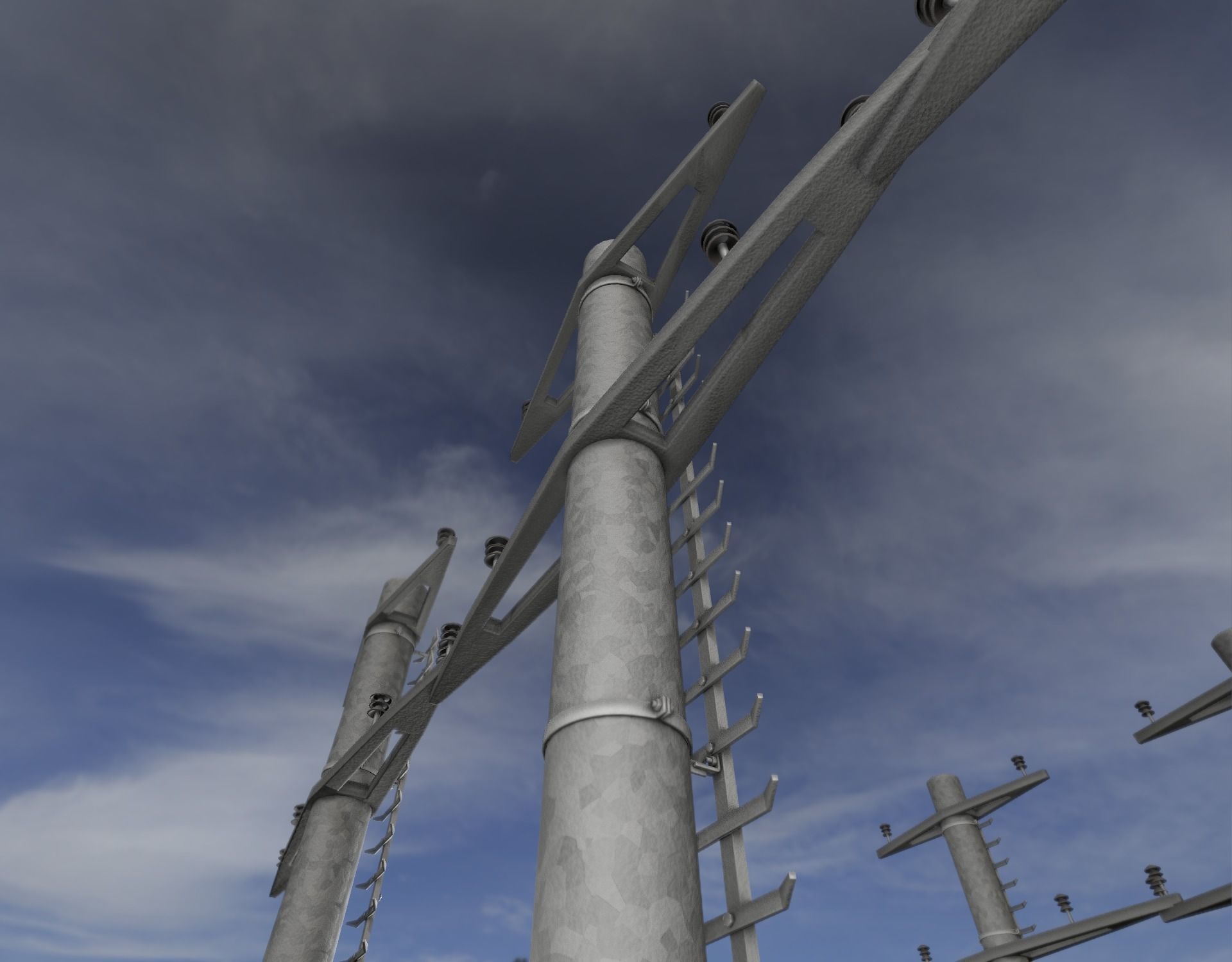 Steel power pole with ladder - Objekt 068 Low-poly 3D model_46