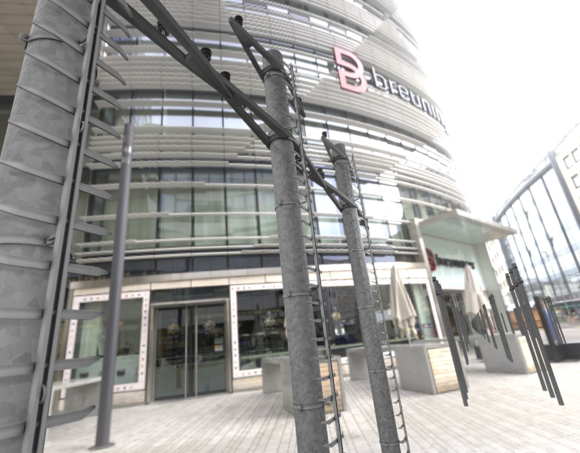 Steel power pole with ladder - Objekt 068 Low-poly 3D model_18