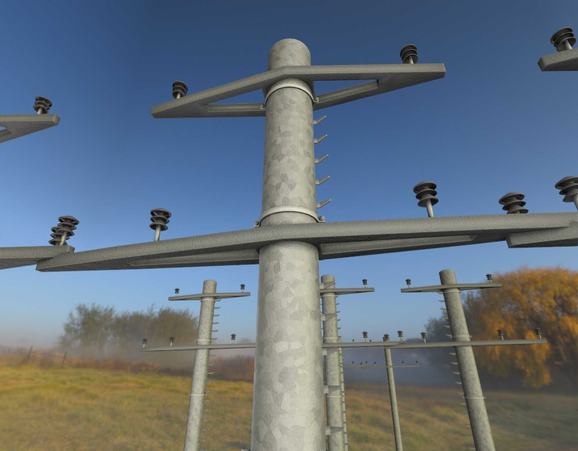 Steel power pole with ladder - Objekt 068 Low-poly 3D model_5