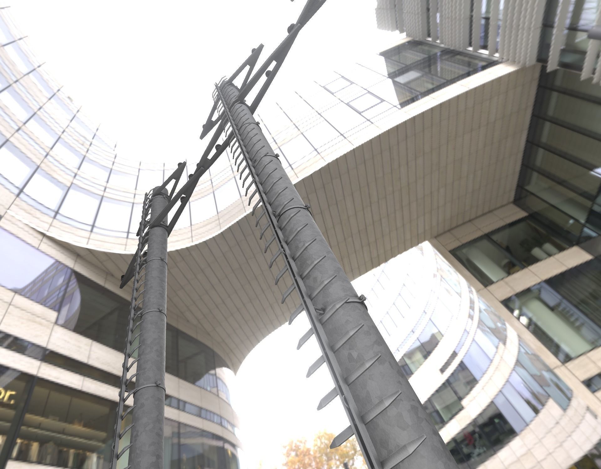 Steel power pole with ladder - Objekt 068 Low-poly 3D model_28