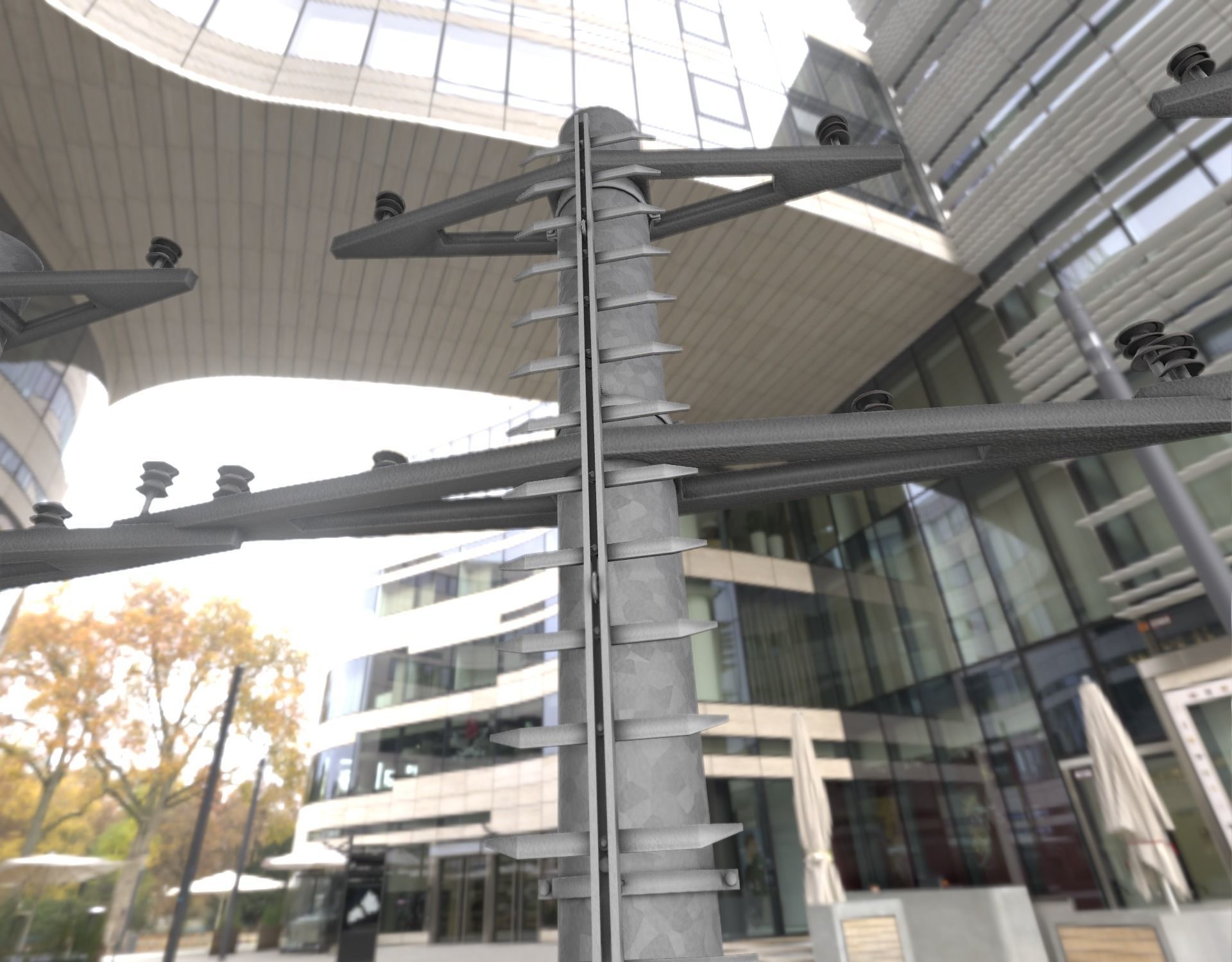 Steel power pole with ladder - Objekt 068 Low-poly 3D model_22