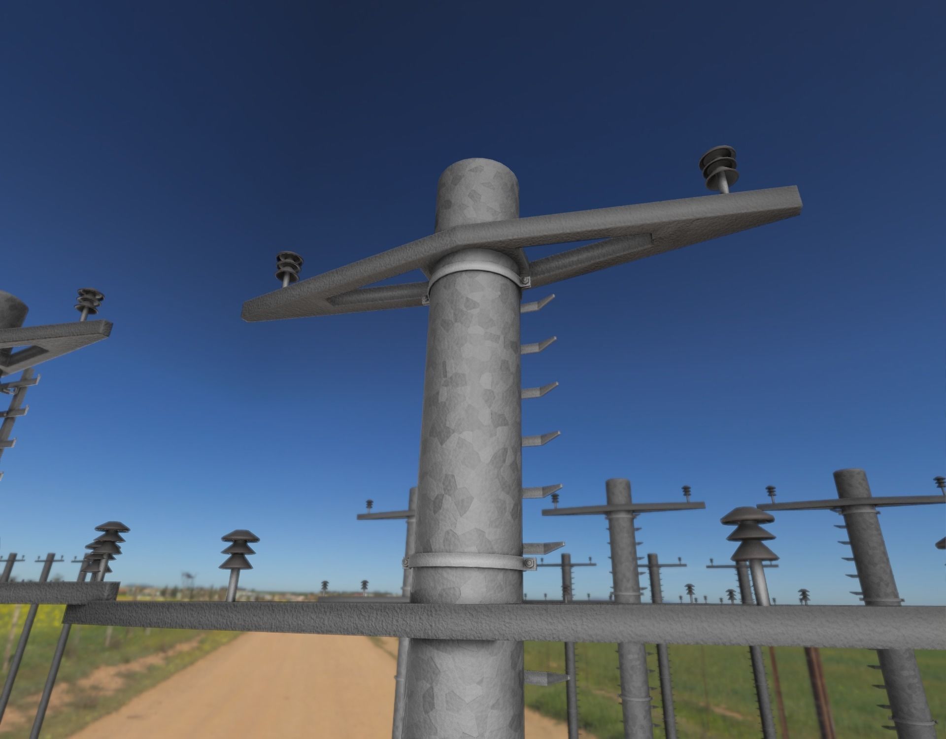Steel power pole with ladder - Objekt 068 Low-poly 3D model_12
