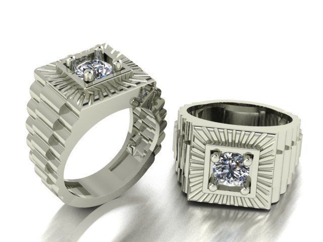 collection men rings 3D print model_3