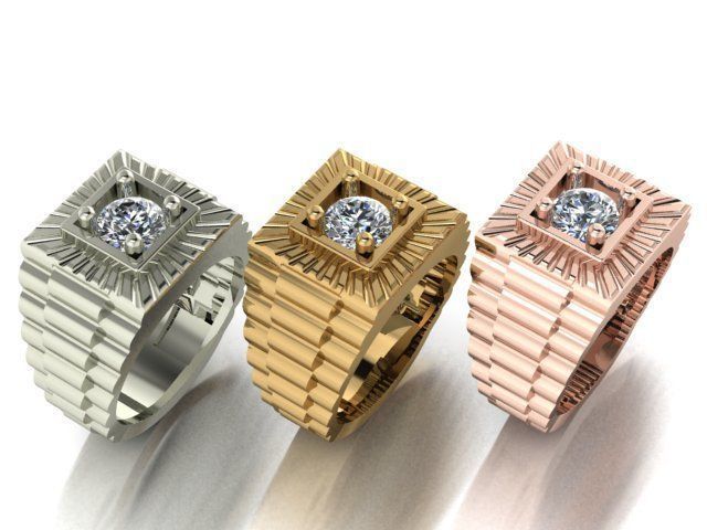 collection men rings 3D print model_77