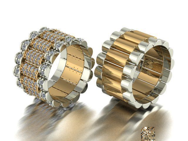 collection men rings 3D print model_51