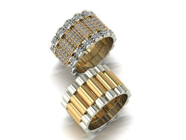 collection men rings 3D print model_34