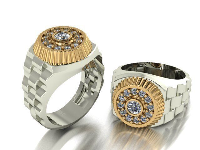 collection men rings 3D print model_18