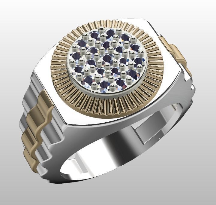 collection men rings 3D print model_87