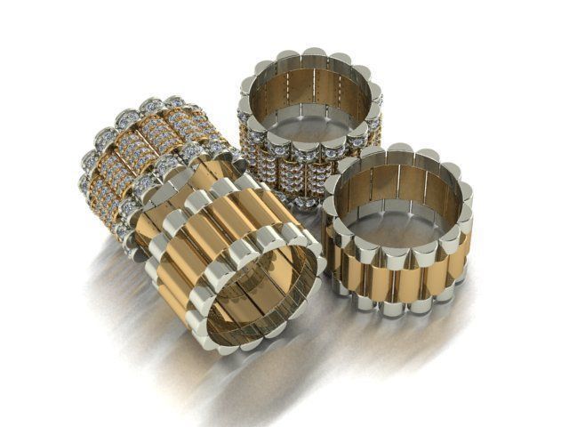 collection men rings 3D print model_2