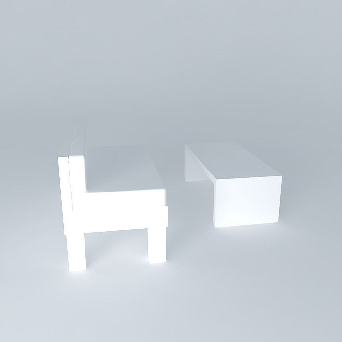 armchair and table Free 3D model_2