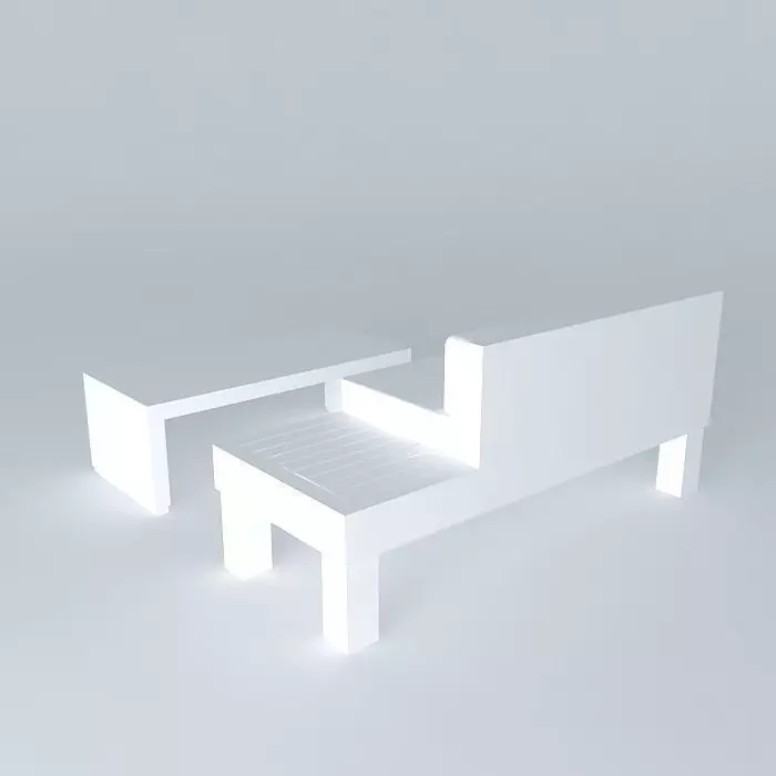 armchair and table Free 3D model_0