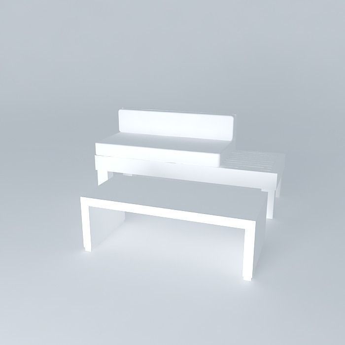 armchair and table Free 3D model_1