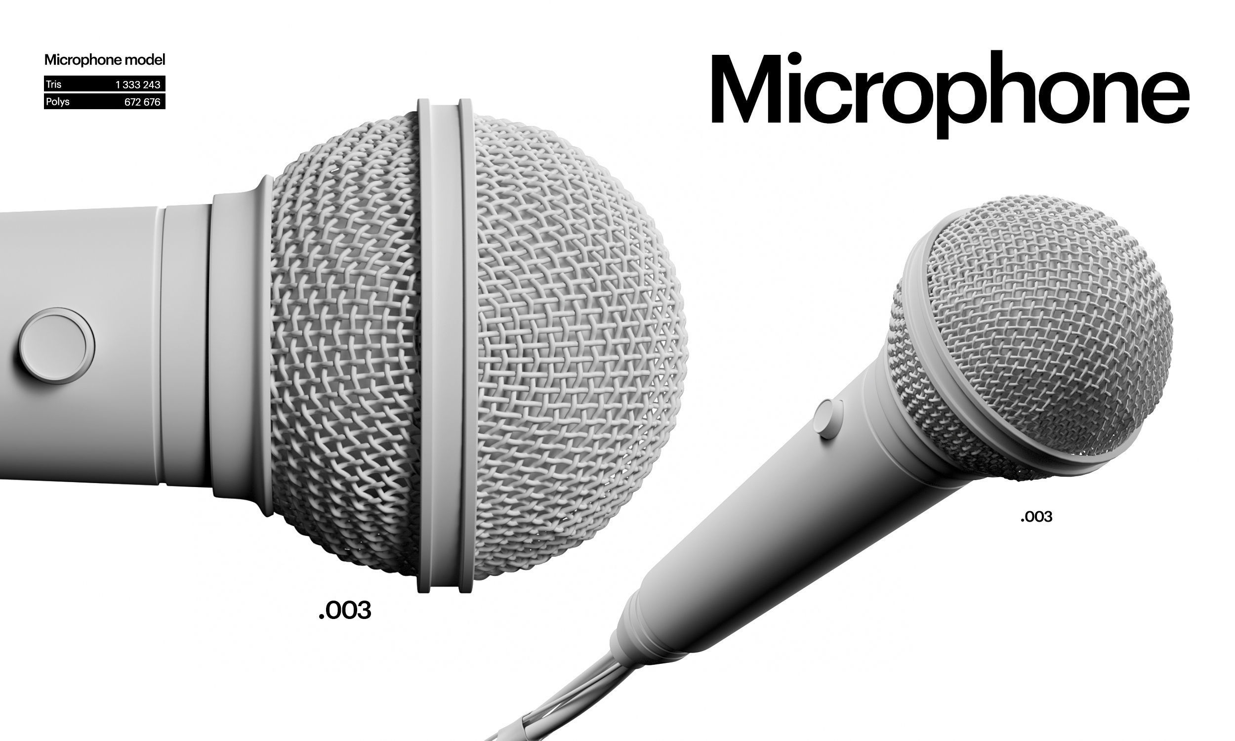 Vocal Microphone 3D model_2