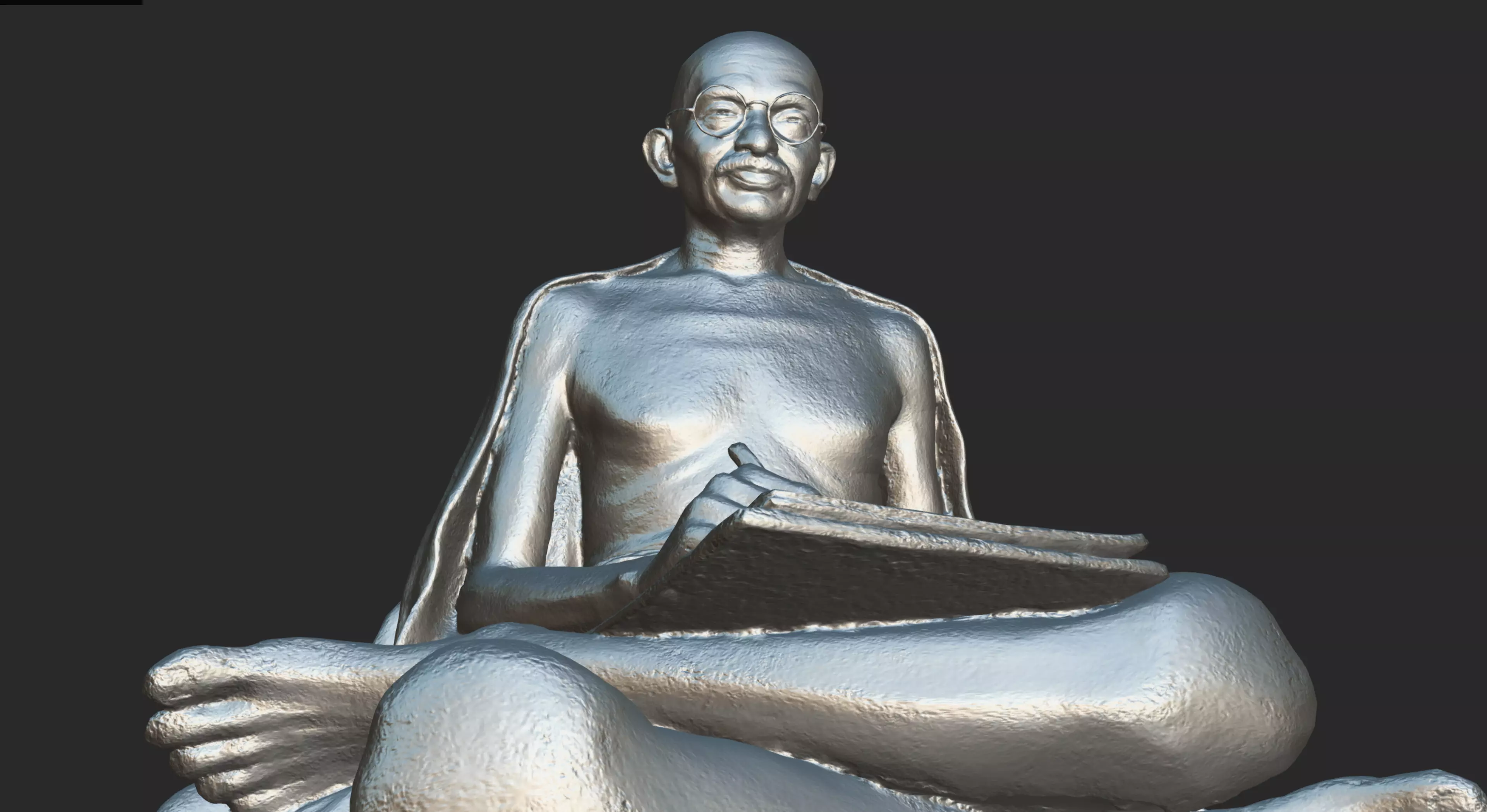 Gandhi with letter 3DP 3D print model