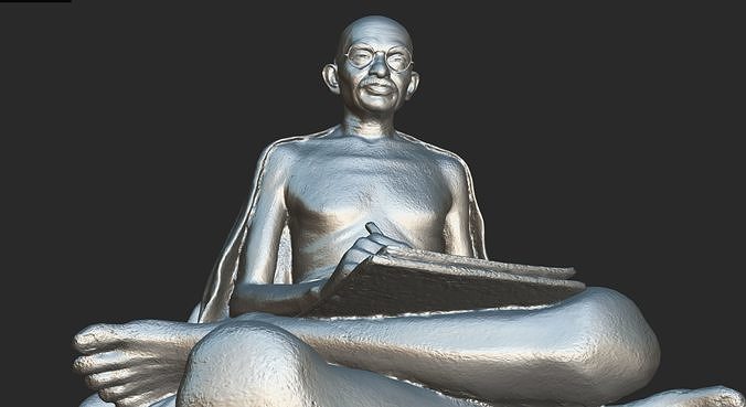 Gandhi with letter 3DP 3D print model